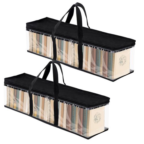 Flagsky CD case DVD Storage Bags,Transparent PVC Media Holder Organizer Bag for CDs, DVDs, Blu Ray Disc, Movie Cases, VHS Box, Video Game Disks,Books,Albums-Can Store 40 DVDs (2 Pack)