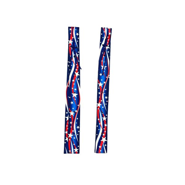 rear cinch billets in patriotic print