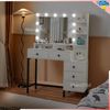 Vanity Table Set with Lighted Mirror Makeup Dressing with 11 Dimmable  Led Bulbs