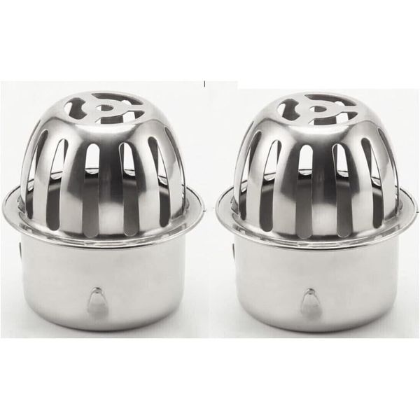 2 Pcs Stainless Steel Roof Dome Drainer Gutter End Cap Anti Blocking Strainer