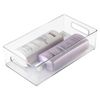 iDesign Stackable Bathroom Storage Bin with Handles for Makeup and Accessories, Clear, Made in USA