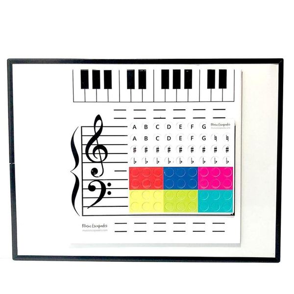 Hztyyier Magnetic Dry Erase Board Notes Reading Board Small Dry Erase Whiteboard for Music Class Classroom Music Teacher Piano