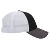 OTTO 6 Panel Low Profile Contrast Vertical Mesh Back Cap - Ch.Gry/Blk/Wht