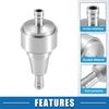 A ABSOPRO Universal Gas Inline Fuel Filter 6mm OD Gasoline Filter Silver Tone