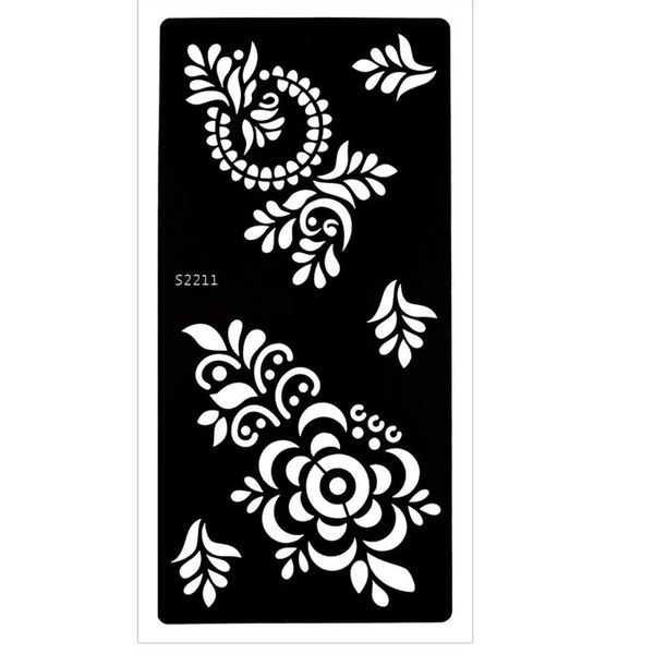 JUSTFOX - Henna Tattoo Schablone Airbrush Stencil Blumen Kina Dövme