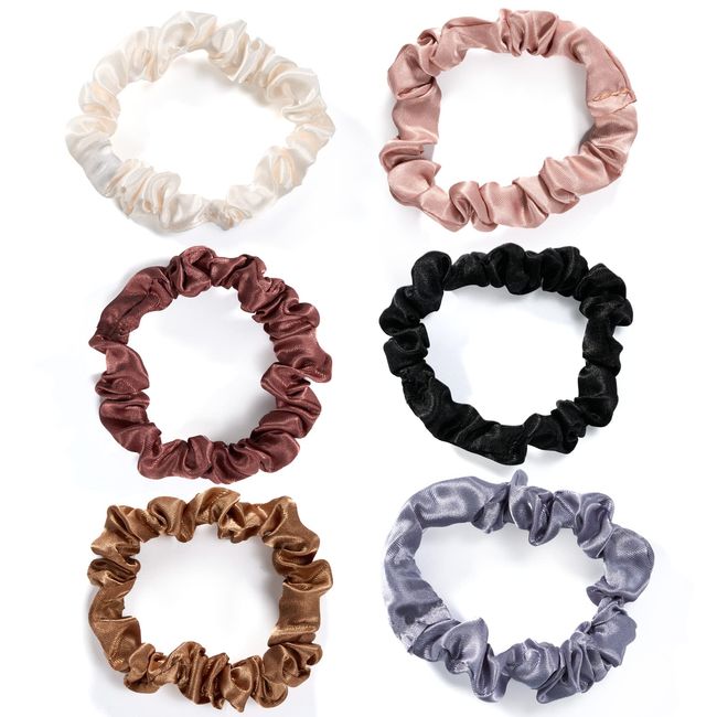 ChouchouClip 6 pcs Haargummis Seide Scrunchies Satin für Damen