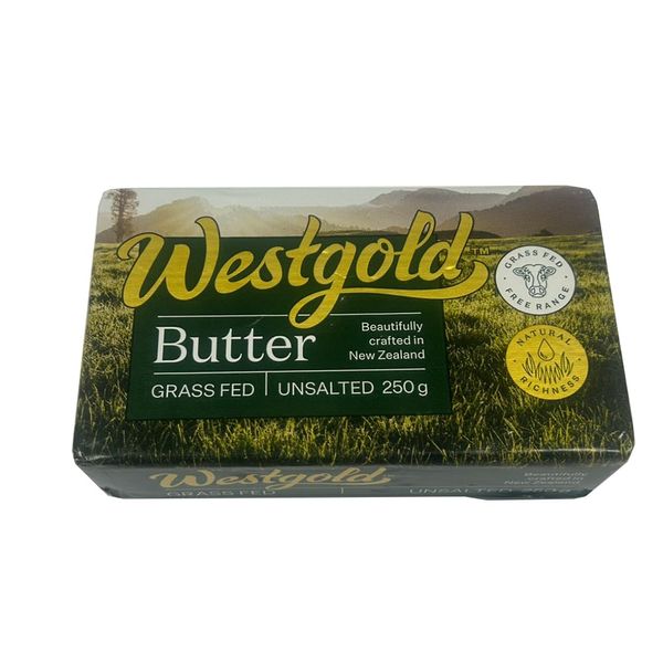 Westland NZ Glass Fed Butter Unsalted Butter, 8.8 oz (250 g) x 2 Pieces