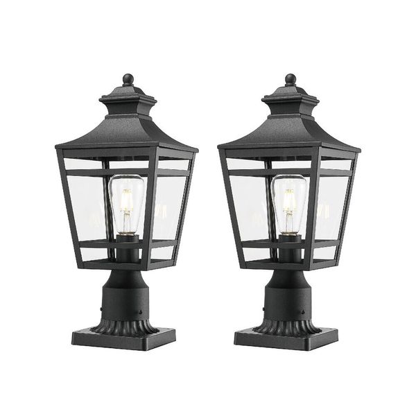 2pcs Outdoor Post Lights Lamp Fixture 18.1" Post Lamp Fence Post Deck Lighting