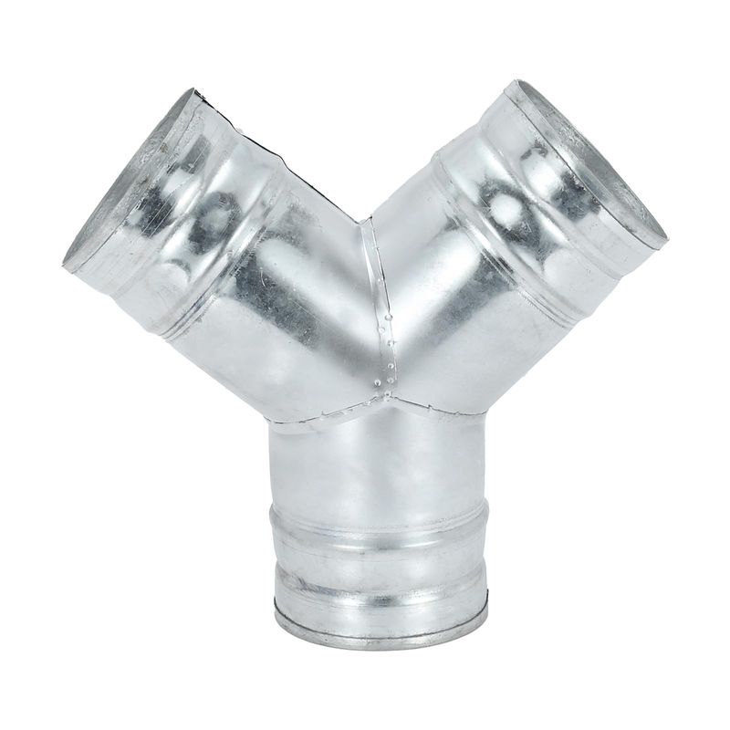 PATIKIL 5 Inch 3 Way Duct Connector, Galvanized Steel 45 Degree Y-Shape ...