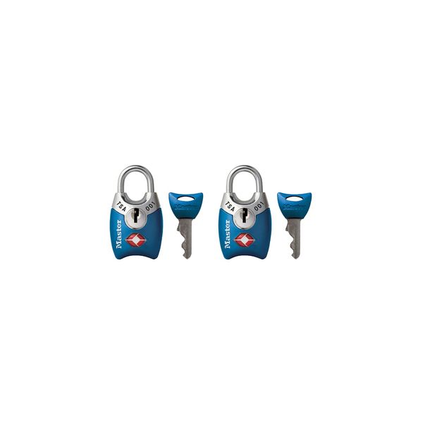 Master Lock 4689T TSA Approved Keyed Lock, 2 Pack, Colors May Vary