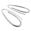 Long Solid 925 Sterling Silver Hammered Oval Threader Earrings