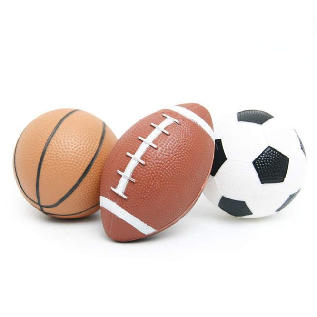 HNJZX Rubber Ball Toddler Basketball Toy Soccer Ball Rugby Ball Basketball Football Baby Toy Ball Sport Mini Ball Set of 3