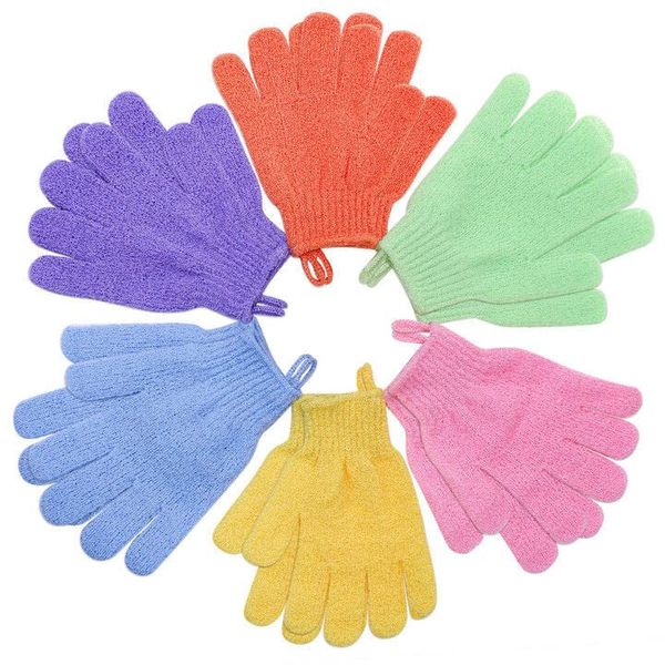 anezus Exfoliating Gloves, 6 Pairs Shower Scrub Gloves Bath Loofah Glove Exfoliating for Women to Remove Dead Skin for Body Exfoliate (6 Colors)