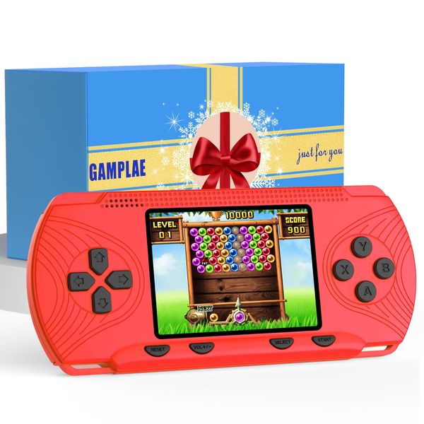 Handheld Games for Kids, Handheld Game Console Built-in 258 Video Games, 3" HD Screen, Portable Video Game Console, Red Gaming Console, for Boys, Electronic Toys Ages 4-8, 8-12.