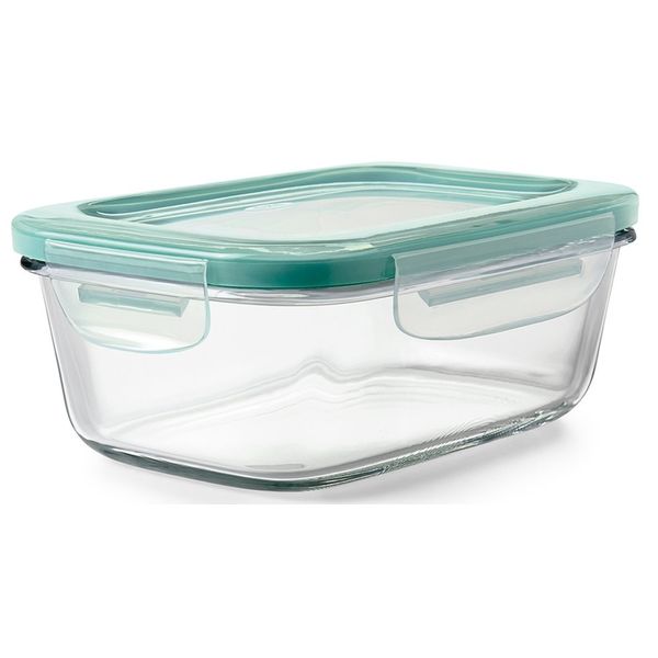 OXO Good Grips 3.5 Cup Smart Seal Glass Rectangle Food Storage Container, Clear