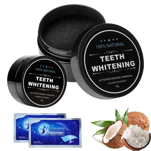 2 Stücke Zahnweiss Pulver Teeth Whitening Powder Zahnweiß Pulver Natürliche Kokosnuss Aktivkohle Pulver Zahnaufhellung Teeth Cleaning For White Teeth 2 Packungen Zahnpasta Gratis