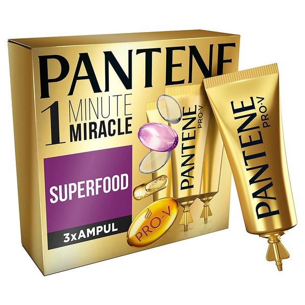 Pantene 1 Minute Miracle Superfood 3x15 ml Ampül Saç Bakım Kürü