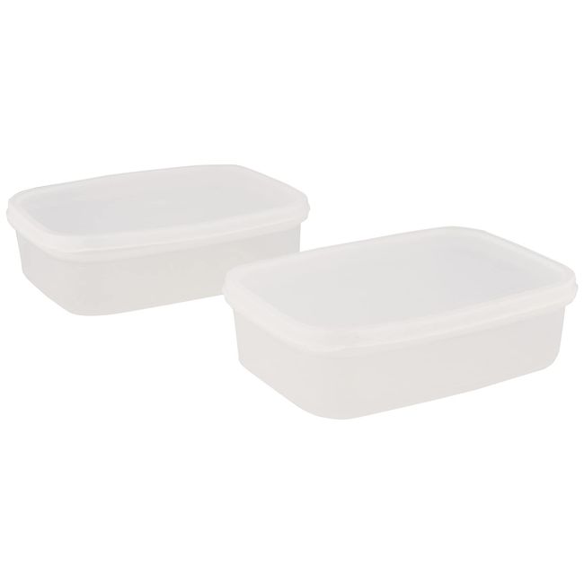 Nagao S-54 Storage Container, Easy to Clean, Square, Polypropylene, 26.9 fl oz (760 ml), Set of 2,