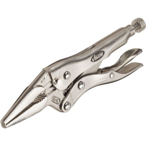 VIGOR V1802 Grip Pliers with Long Jaws, Multi-Colour