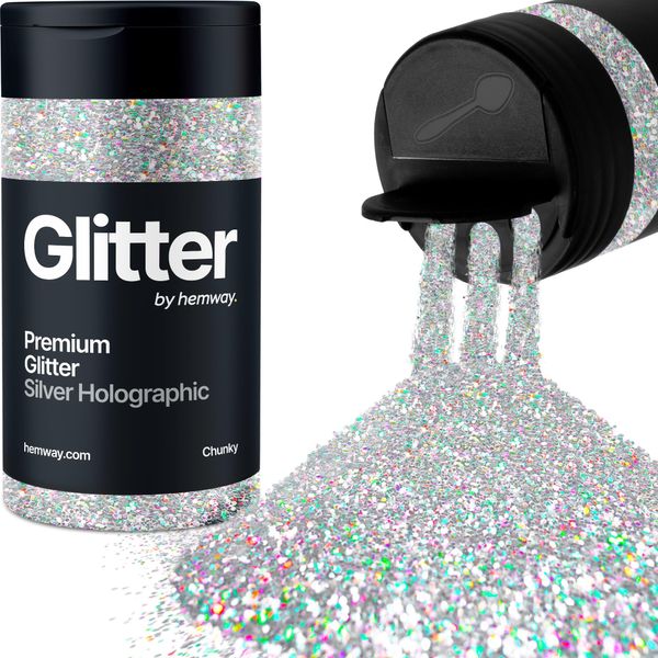 Glitter Shaker Argento Olografico Viso Nail Art Tumbler Natale Festival Accessori Chunky Craft Resin Cosmetico 130g/4.6oz