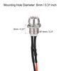 sourcing map LED Indicator Light AC/DC 24V 8mm Panel Mount Metal Shell Red Yellow Blue Green White 10Pcs
