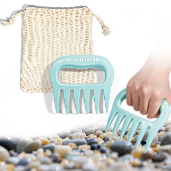 DOSTATNI Sand Scoop with Shovel Sand Flea Rake with Beach Mesh Bag Plastic Sand Sifter for The Beach Shell Scooper Shark Teeth Digger for Picking Up Shells Sea Glass Hunting Tools Beach Digging Tools