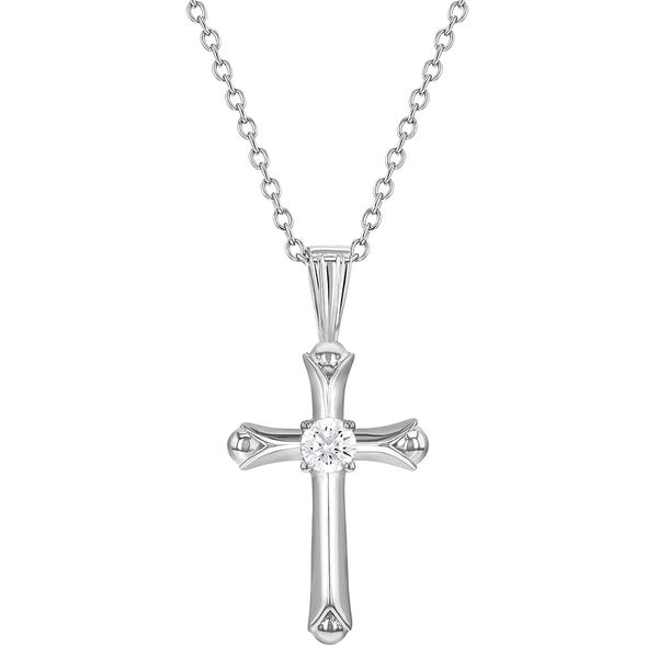 925 Sterling Silver 16" Cross Clear Cubic Zirconia Pendant Necklace for Young Girls - Timeless Religious Jewelry for Toddlers and Preteens - Elegant CZ Cross Necklaces for Girl's Daily Accessory