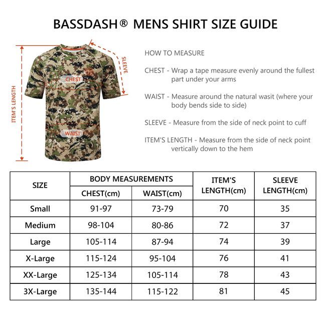 Bassdash Men's UPF 50+ Camo Long Sleeve Hunting Shirt FS13M, Tree Trunk / L