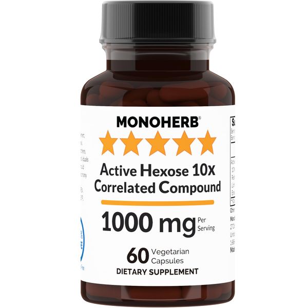 MONOHERB Active Hexose 10x Correlated Compound Complex 1000 mg per Serving - 60 Capsules - 30 Servings