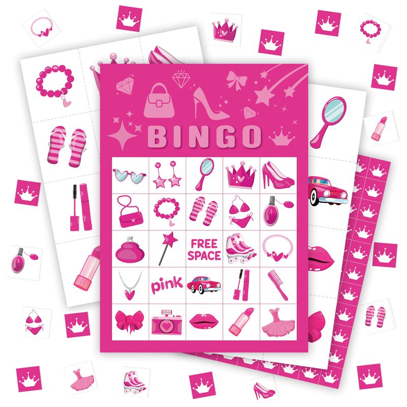 MVZX Pink Bingo Game, Pink Party Bingo Cards for Adults, Birthday Party ...
