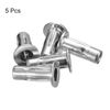 sourcing map M8 Multi-Grip Rivet Nuts, 5pcs Pre-Bulbed Shank Flat Head Threaded Insert Nut 304 Stainless Steel Plus Nuts for Construction Industrial