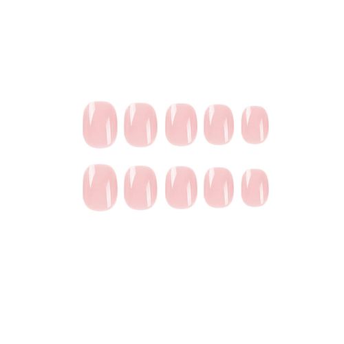 24pcs Short False Nails Light Nude Press on Nails Petite Fake Nails Stick on Nails Removable Glue-on Nails Fake Nails Women Girls Nail Art Accessories
