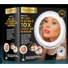 Flexible Gooseneck Wireless 18 LED Lighted 10X Magnifying Makeup Mirror