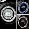 (MHNETY) Suitable for Subaru Engine Start Button Rhinestone Swarovski Engine Button Cover Button Switch Decorative Cover. Two-piece Suit (Blue)