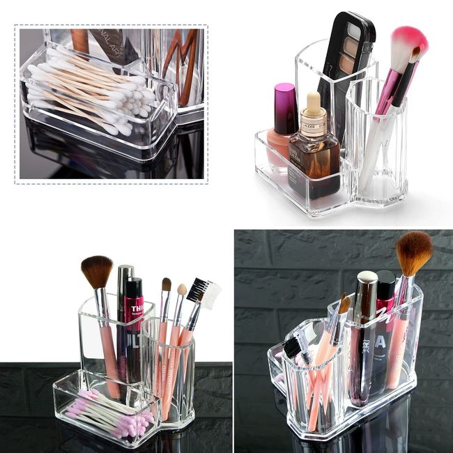 Palette Organizer, 7-section Divided Plastic Makeup Organizer Eyeshadow  Contour Blush Holder Cosmetics Storage, Transparent, S