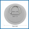 A ABSOPRO 4pcs 11cm Gray D Ring Patch Pad PVC Stainless Steel for Surfboard Item Replacement