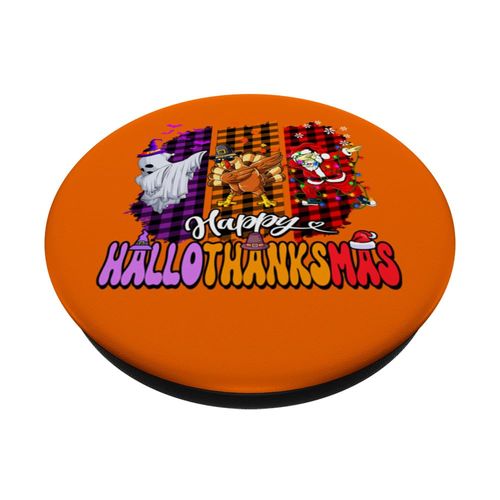 Happy Hallothanksmas Dabbing Halloween Thanksgiving Xmas PopSockets Standard PopGrip