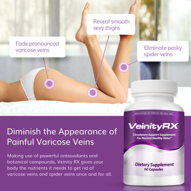 VeinityRX - Varicose & Spider Vein Advanced Supplement | Includes FREE Gift Bag