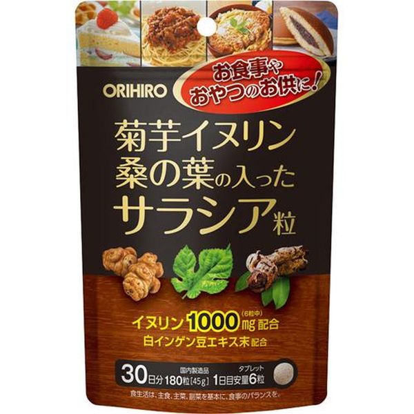 ORIHIRO Jerusalem Artichoke Inulin and Salacia Tablets with Mulberry Leaves, 30 Day Supply (180 Tablets) ORIHIRO