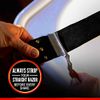 Shaving Leather Strop - Straight Razor Strop, Razor Strop With Elegant Black Leather, Riveted Brass Anchor Hooks, Blue Linen Stropping Belt For Cleaning, Knife Sharpening Strop, Keeps Your Blade Sharp