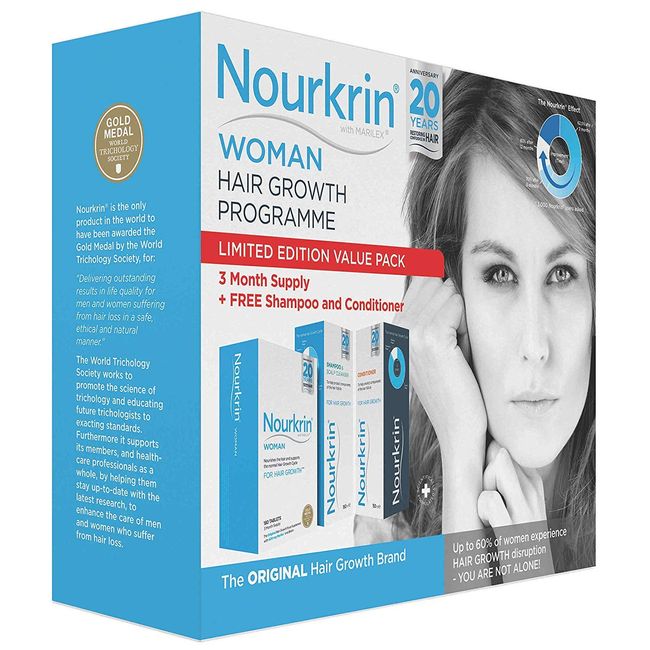 Nourkrin Woman Value Pack 180 Tablets,Shampoo and Conditioner