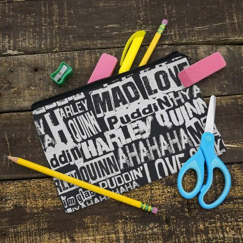 Harley Quinn Ransom Pattern Pencil Pen Organizer Zipper Pouch Case