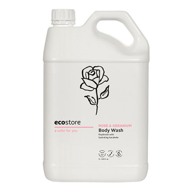 [Ecostore Official] ecostore Body Wash Rose &amp; Geranium 5L / Natural Body Soap Refill Refill Extra Large Size Extra Large Capacity Large Capacity Bulk Purchase Daily Consumables Liquid Hypoallergenic Soap Soap