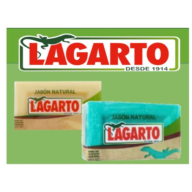 DR Cosi Lagarto JABÓN Natural Green 250 Gr + Lagarto JABÓN Natural 250 Gr (Pack of 2)