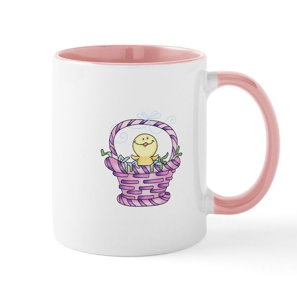 CafePress Chick in Easter Basket Mugs 11 oz (325 ml) Ceramic Coffee Mug