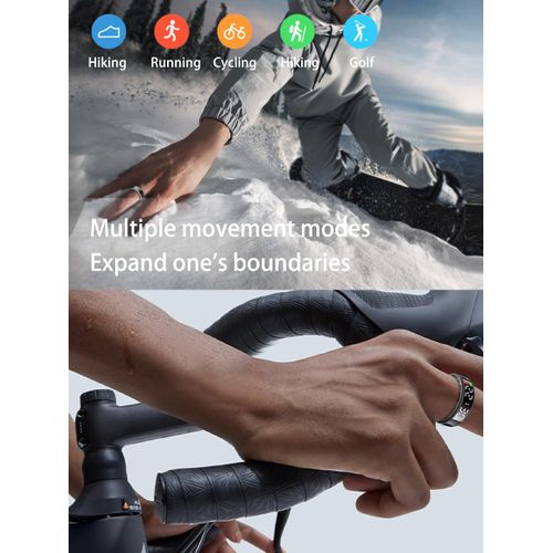 2025 Smart Ring for Women and Men with Display Screen, IP68 ultrahuman ring air, Bluetooth Health Ring iOS/Android, Activity Tracker/Heart Rate/Blood Oxygen/Sleep (Black&Magnetic Charging Cable, 11#)