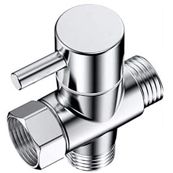 100% Solid Brass Shower Arm Diverter,G 1/2 3 Way Shower Diverter valve For Hand Held Showerhead and Fixed Spray Head Diverter Polished Chrome