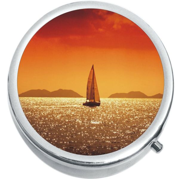Ocean Sail Orange Medicine Vitamin Pill Box
