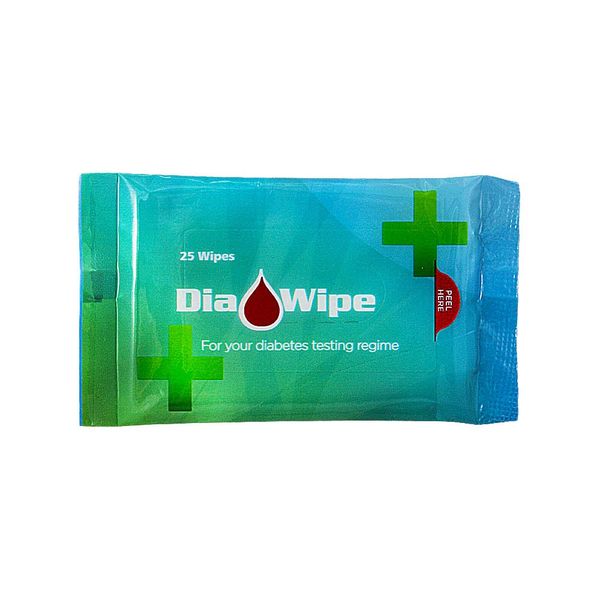 Dia-wipe Diabetes finger testing wipes 25 wipes