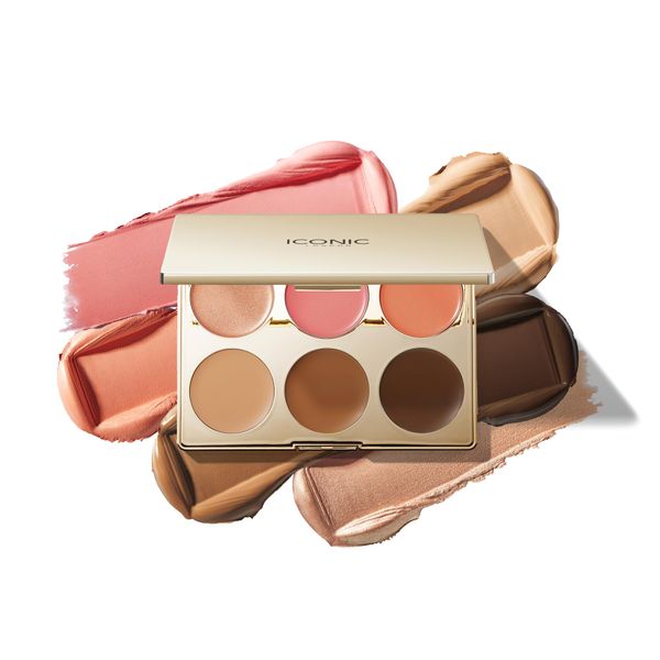 ICONIC LONDON Multi-Use Cream Blush, Bronze and Highlight Palette | Cruelty-Free, Vegan Makeup